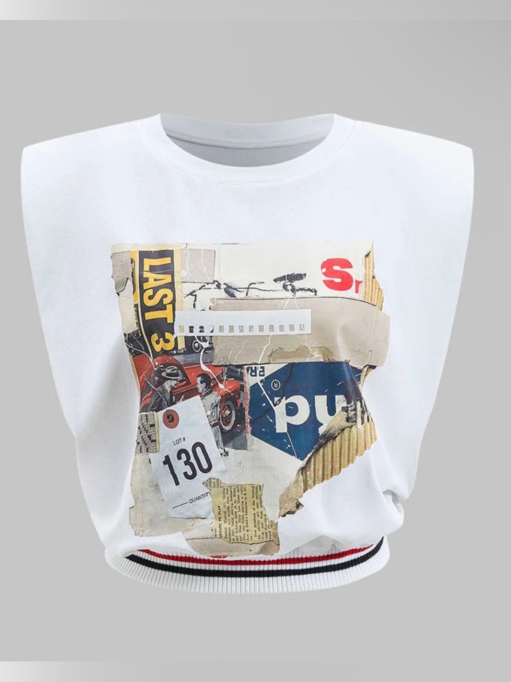 Micas Women’s Car Letter Digital Pattern Print Loose Sleeveless T-Shirt